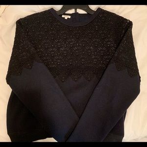 MANOUSH Lace Embroidered Panel Sweater